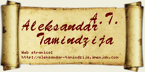 Aleksandar Tamindžija vizit kartica